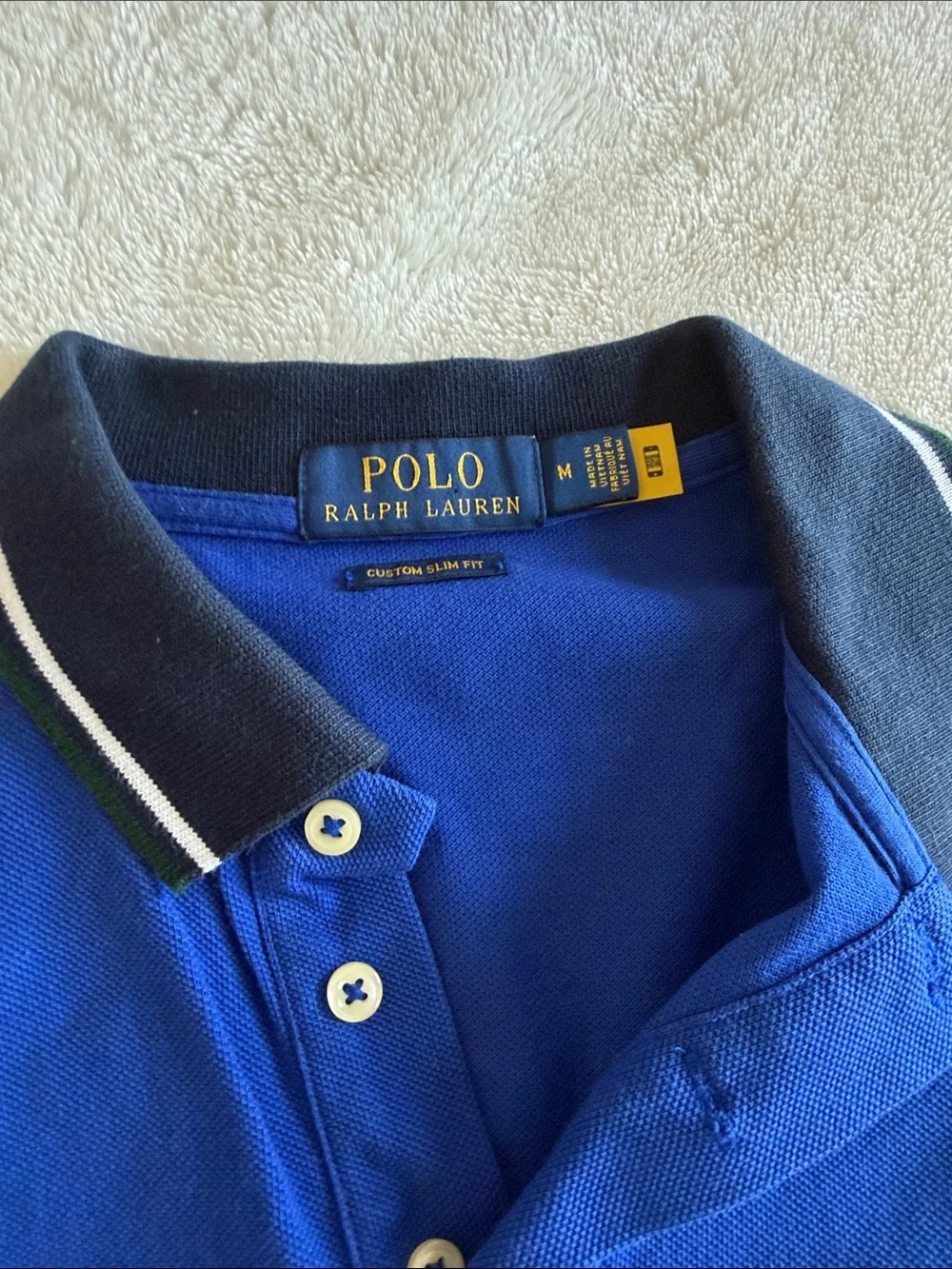 Polo by Ralph Lauren Royal Blue Short-Sleeve Polo with Contrast Trim